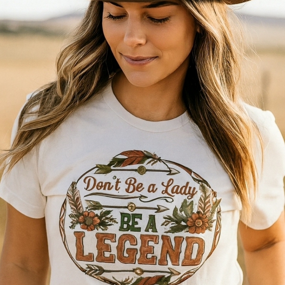 Don’t Be a Lady Be a Legend Tee • Women’s Graphic T‑Shirt • Floral Inspirational - Picture 8 of 16